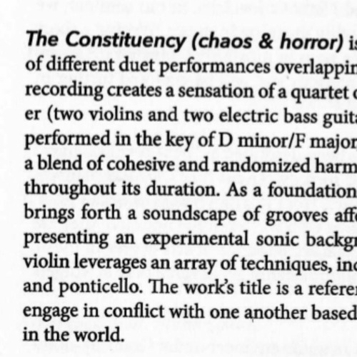 The Constituency (chaos & horror) at NJDAC: Digital Audio Concert - April 2, 2023