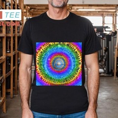Neon Tie Dye Rainbow Mandala With Planets Deadhead Hippie Design Shirt