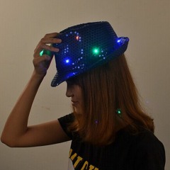 bbygoyard all time low sequined LED fedora edit