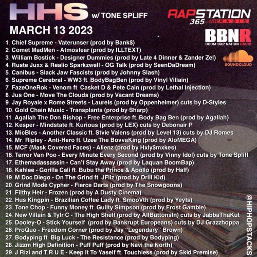 Hip Hop Stacks with Tone Spliff - 03/13/23
