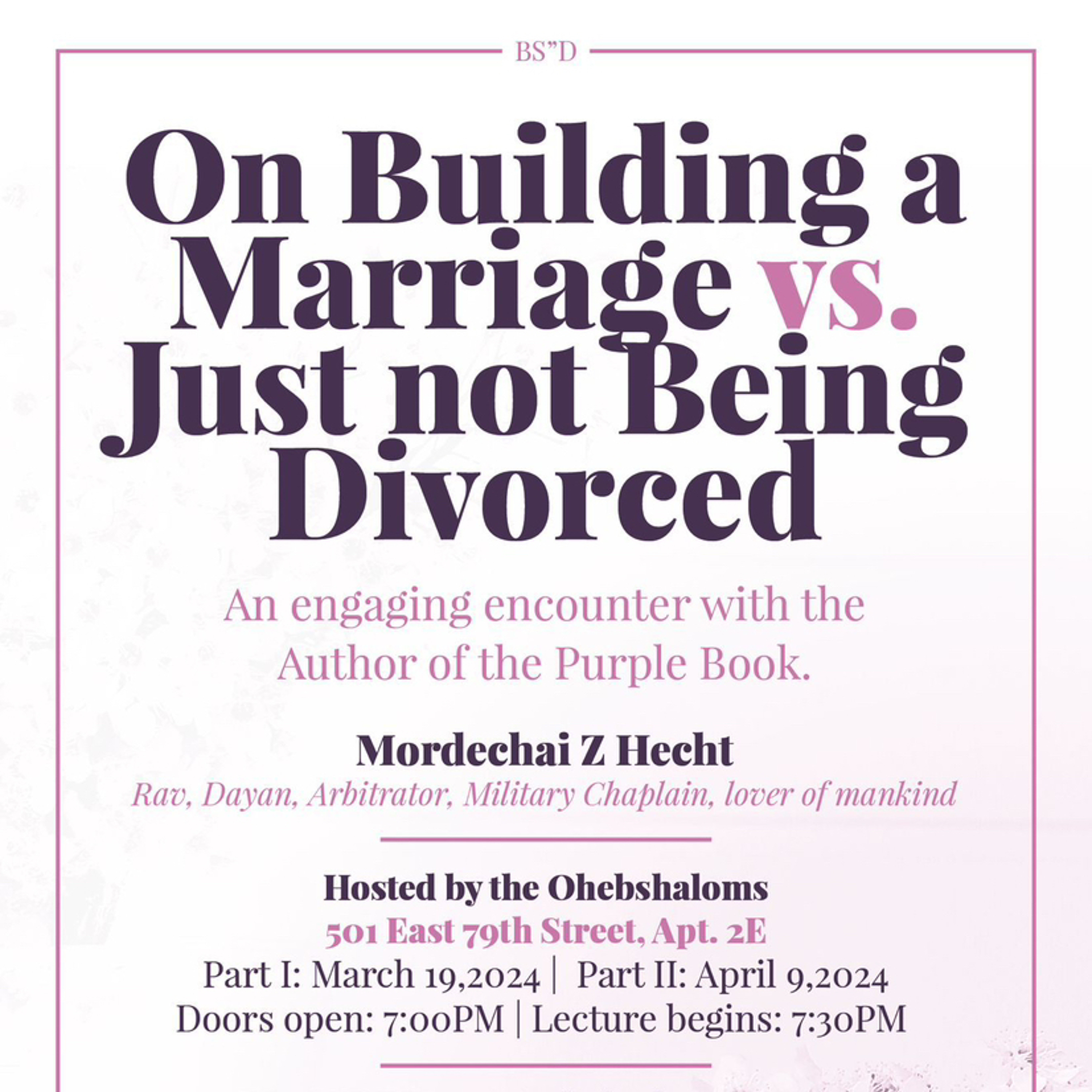 On building your marriage v “not just being divorced”: HECHT episode artwork