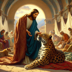 Jesus healing the leopards