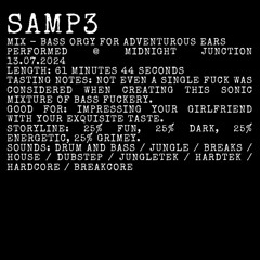 SAMp3 - BASS ORGY FOR ADVENTUROUS EARS (Recorded live at Midnight Junction 13.july.24)