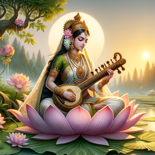 Om Anuradha Kramana Saraswati Music Mantra Loop 108x