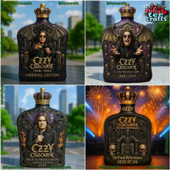 Farewell Ozzy Osbourne 1948-2025 Whiskey Bottle