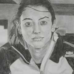 Smriti Mandhana pencil portrait