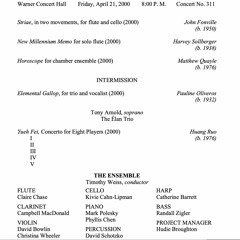 Pauline Oliveros: "Elemental Gallop" for the Elan Trio (2000)