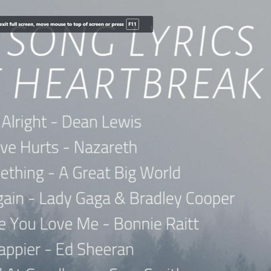 Sad love songs discount