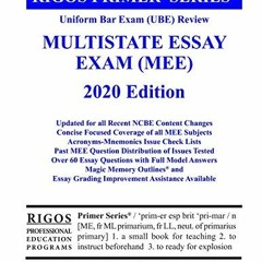 [READ] PDF 📃 Rigos Primer Series Uniform Bar Exam (Ube) Review Multistate Essay Exam