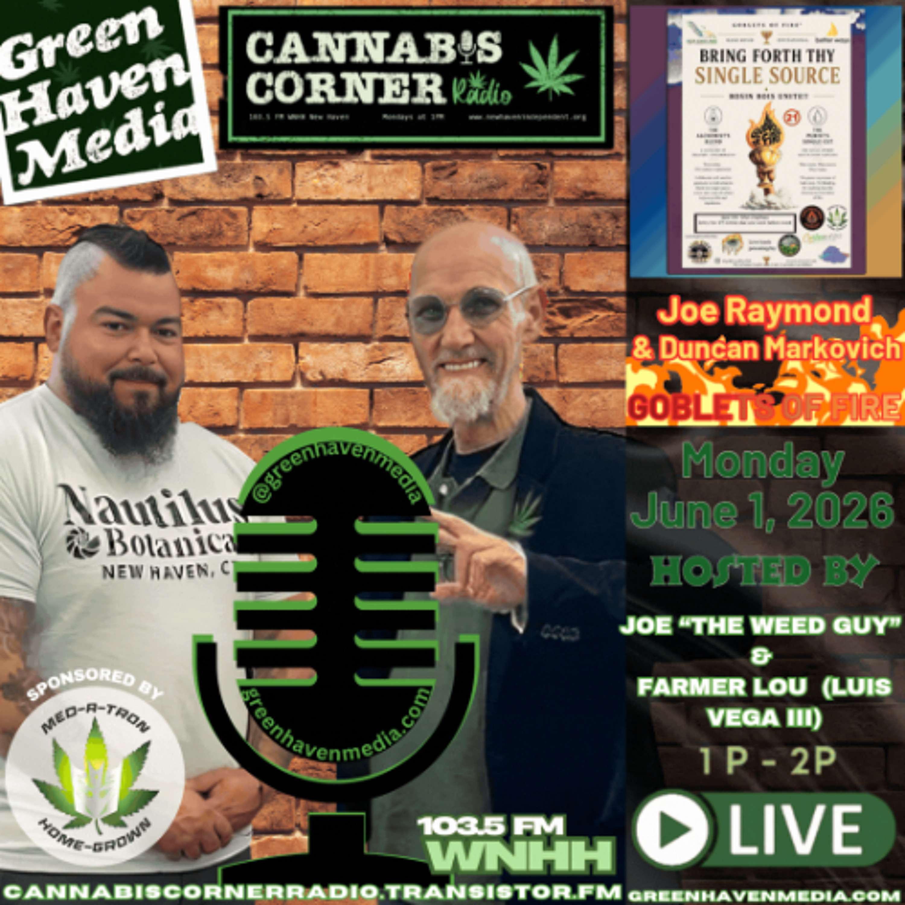 Cannabis Corner Radio: Joe Raymond & Duncan Markovich, Goblets of Fire episode artwork