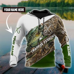 Crappie fishing camo personalized custom name 3d hoodie