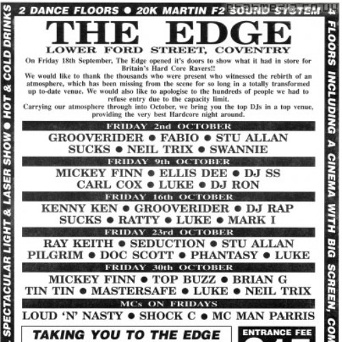 DJ SS /  Grooverider - Live @ The Edge 'A2 Series' - October 1992 - Side B