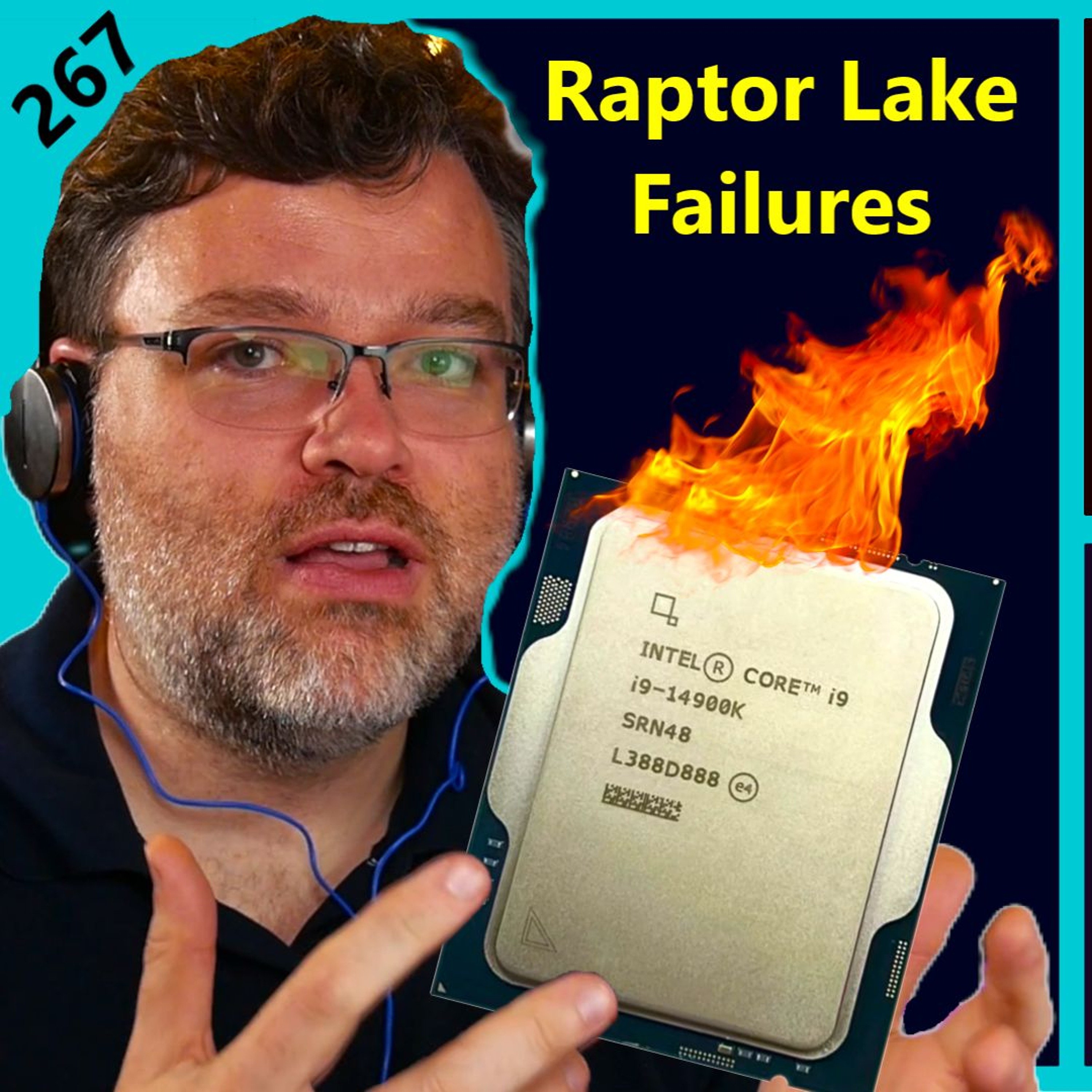 cover of episode 267. Intel Raptor Lake Failures, AMD Zen 5 Strix, RDNA 4, Nvidia AI | Level1Techs