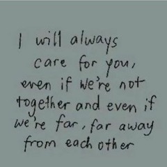 so let's stay together til the end of our life