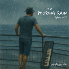 In a pouring rain
