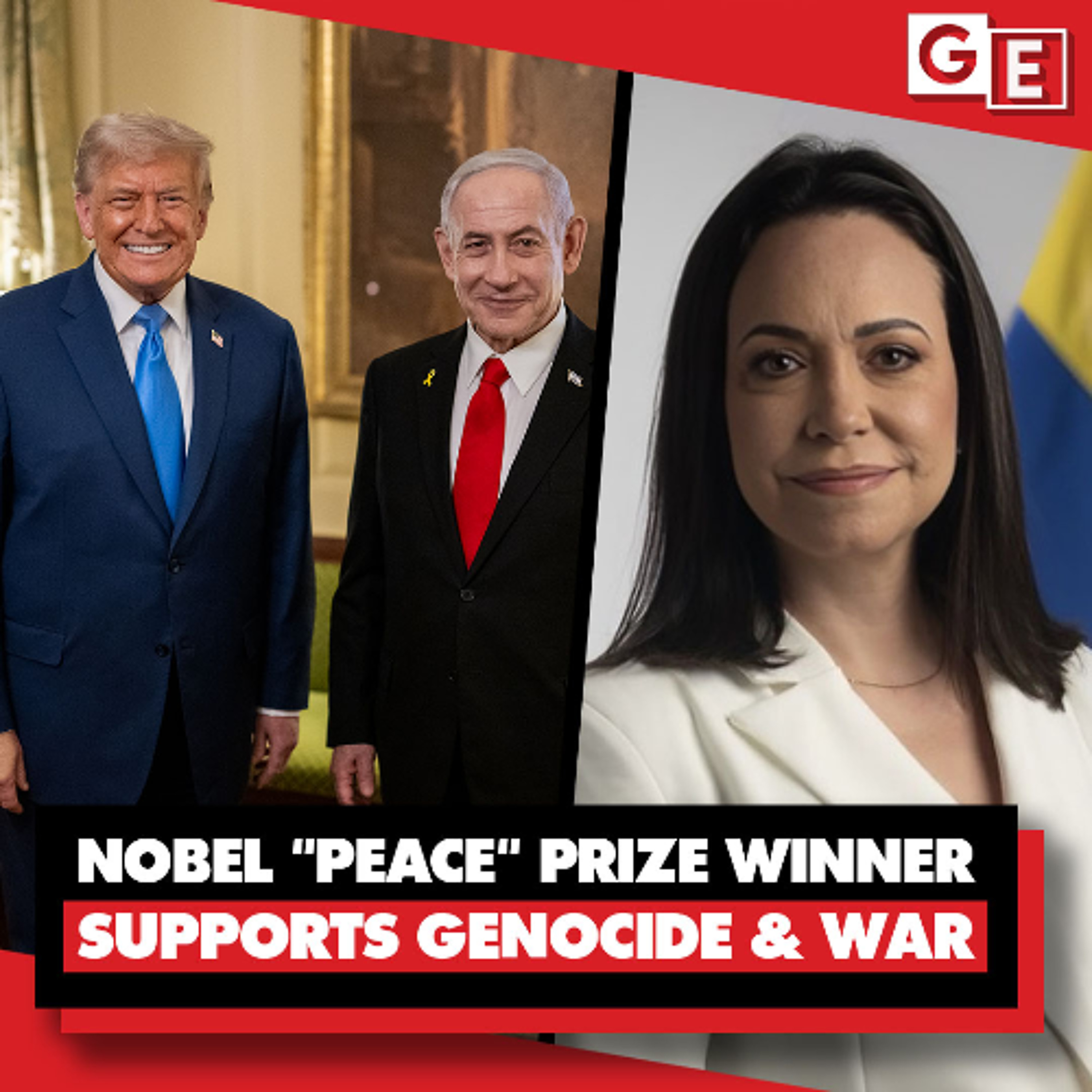 Nobel Peace Prize winner supports Israel's genocide & Trump's war on Venezuela