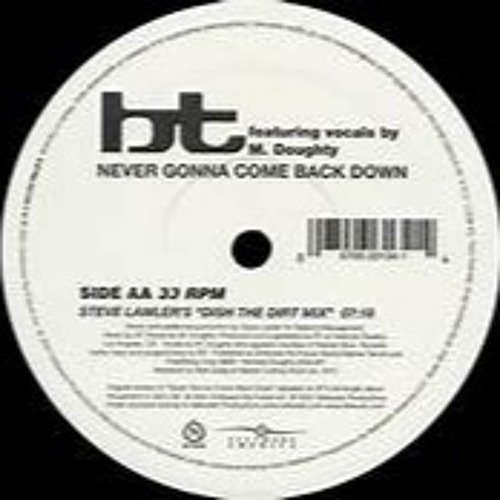 Stream BT - Never Gonna Come Back Down (Steve Lawler Remix) - Perfecto by  STEVE LAWLER | Listen online for free on SoundCloud