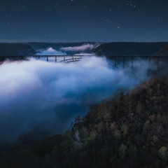 Foggy Moon Over the Gorge