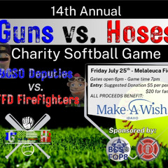 Deputies and firefighters face off in a charity softball game for Make-A-Wish Idaho