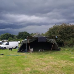 Camouflaged Disco. Bus stop over festival 2024. Cousin Ev n Dan Crookes