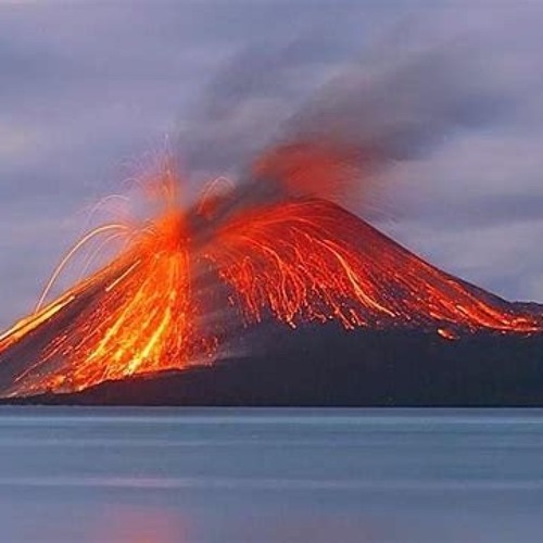 Volcano in the sea. The Stromboli