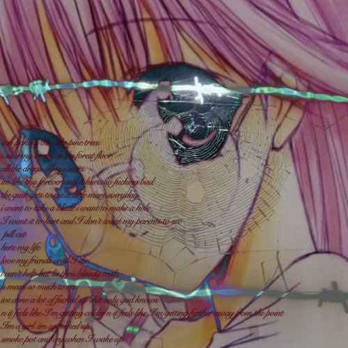 carving pictures into my arms, with stars in my eyes i cried myself to sleep
