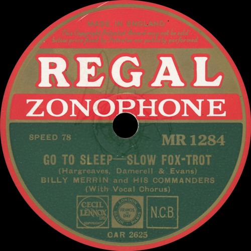 Billy Merrin and his Commanders - Go To Sleep - 1934