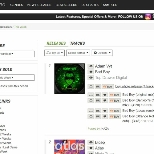 Number 01 in Juno Breaks Chart