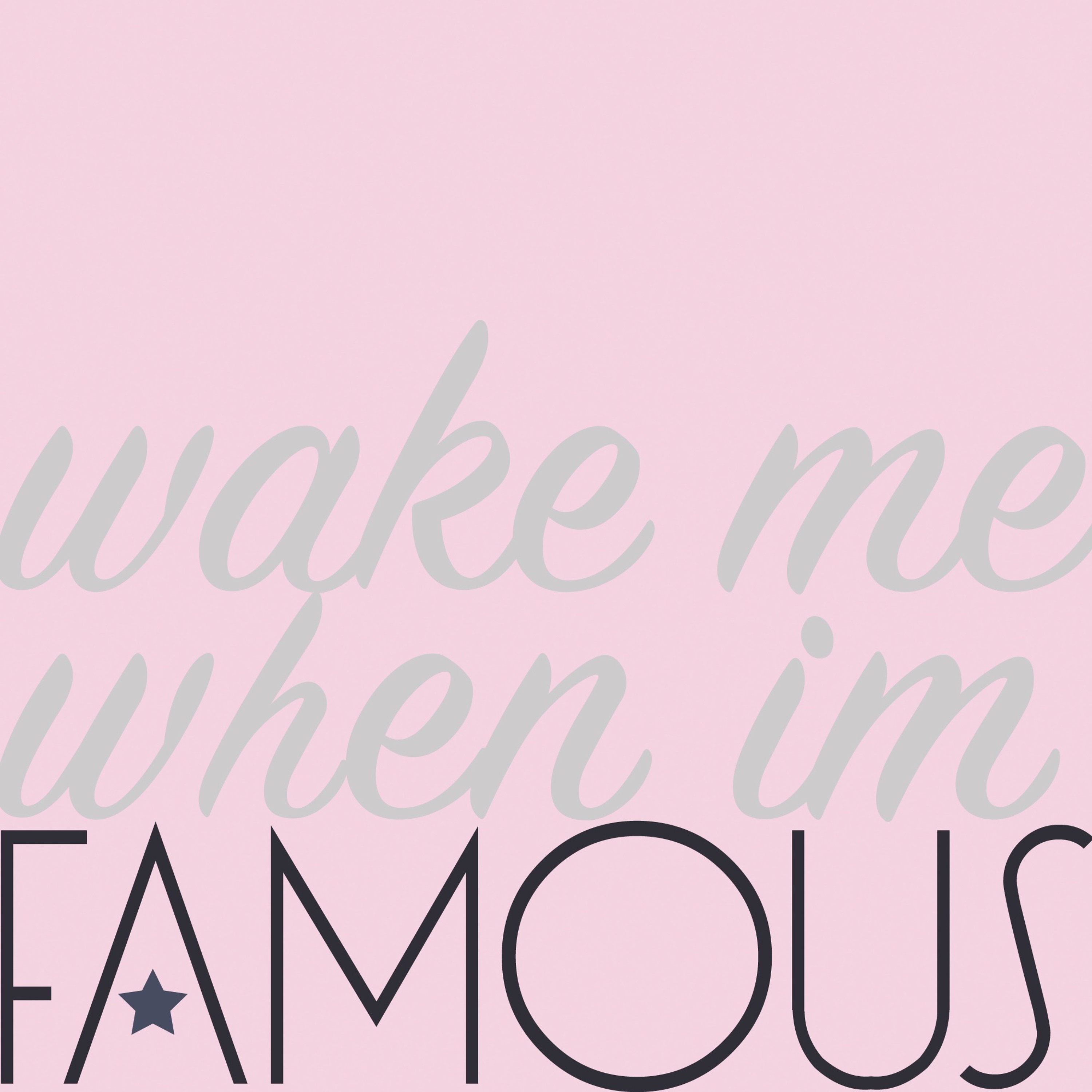 Wake Me When I\'m Famous