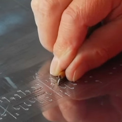 imprint: shavings on the rastrum – minute chips, deviations, etc.