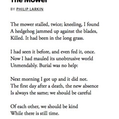 10 The Mower by Philip Larkin
