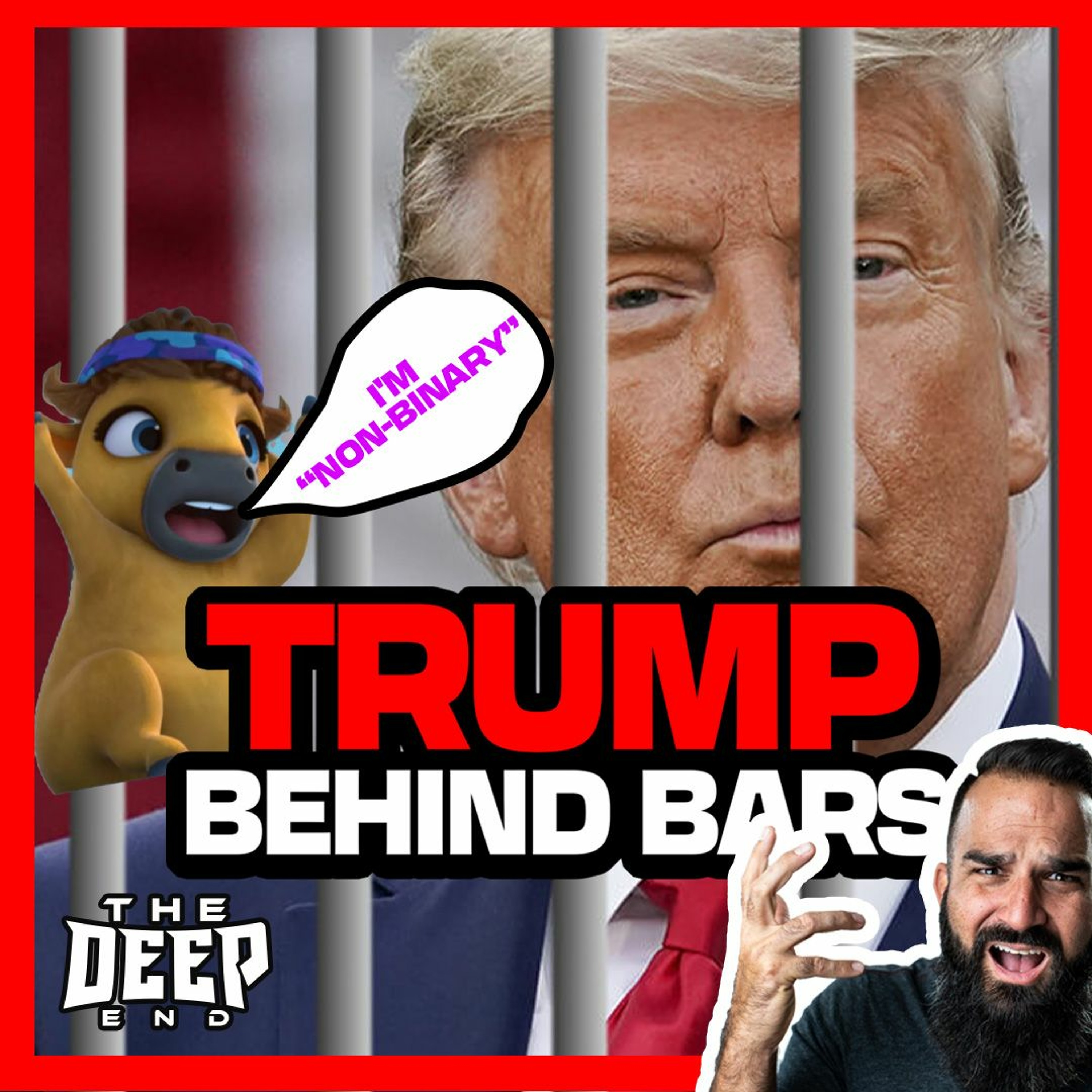 Trump behind bars while real felons walk the streets? Inclusivity is a lie and the non-binary bison episode artwork
