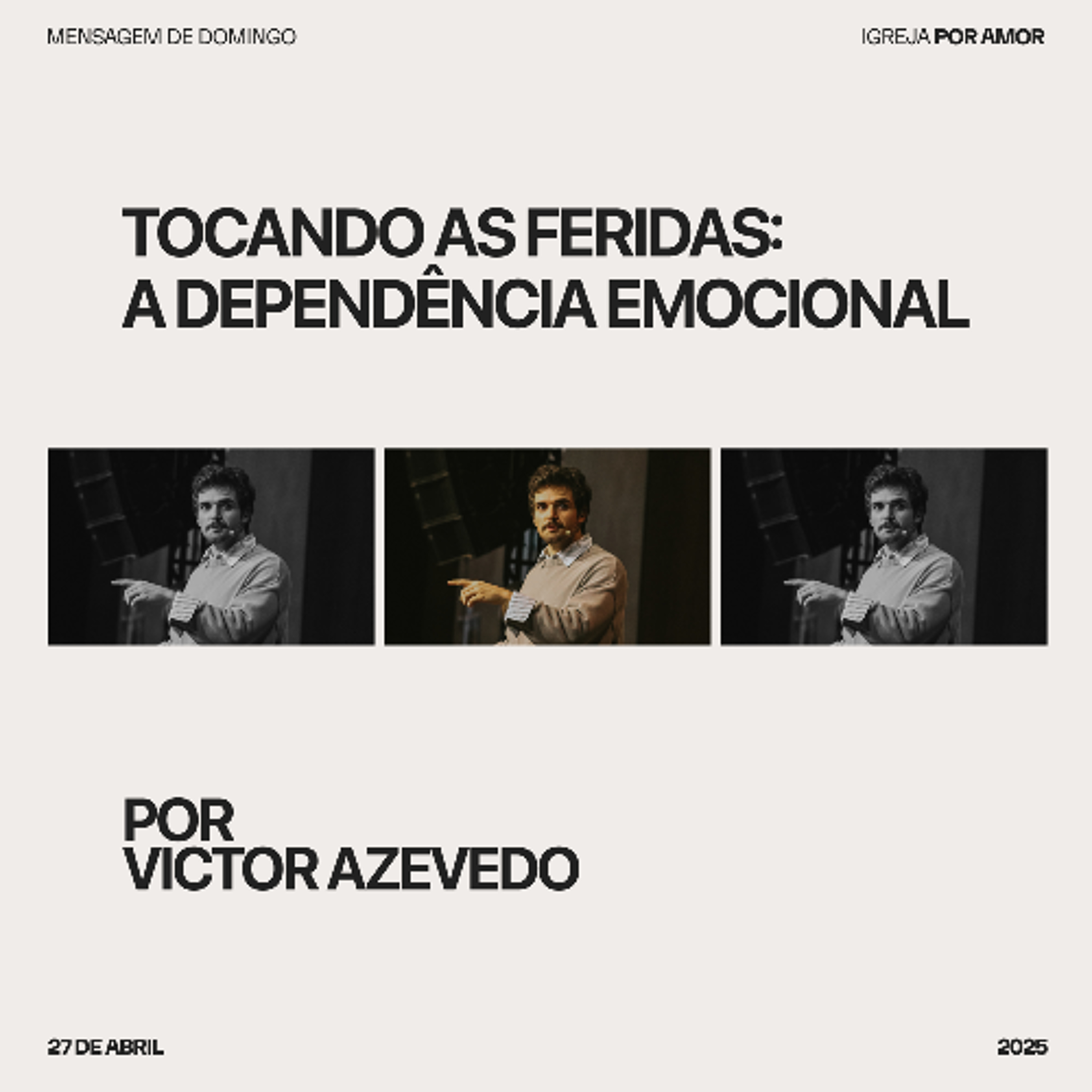 Tocando as feridas: a dependência emocional | Igreja Por Amor | Victor Azevedo  | 27.04.2025 episode artwork