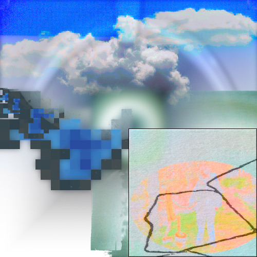 the grass was partly submerged, so when we walked we trailed drops