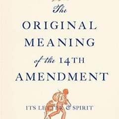 PDF/READ The Original Meaning of the Fourteenth Amendment: Its Letter and Spirit