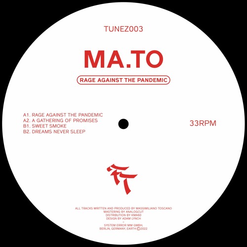 TUNEZ003 - Ma.to - Rage Against The Pandemic EP