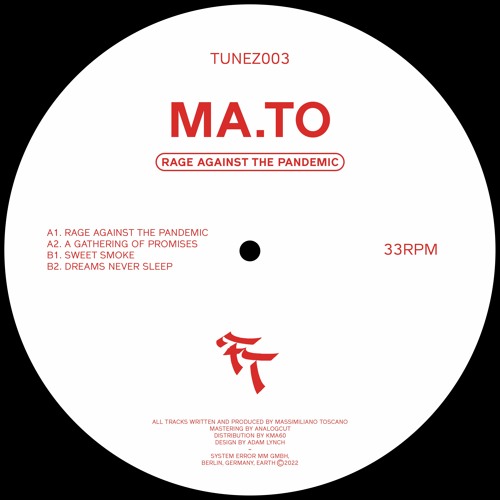 TUNEZ003 - Ma.to - Rage Against The Pandemic EP