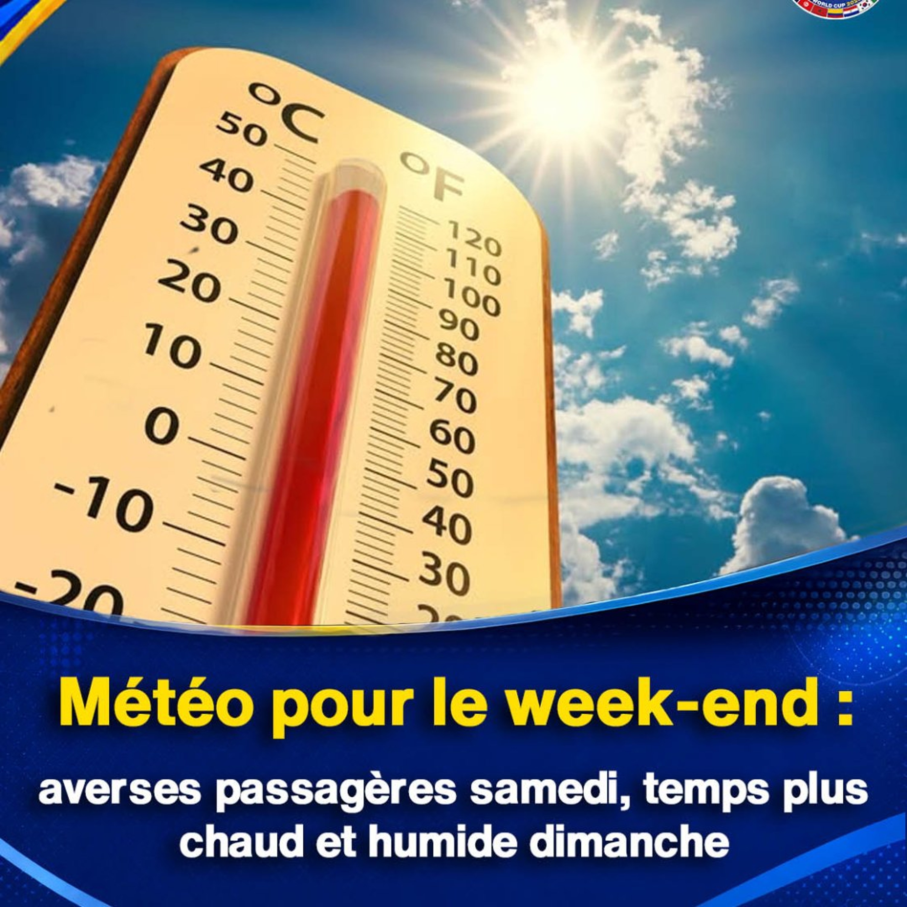 Météo pour le week-end : averses passagères samedi, temps plus chaud et humide dimanche