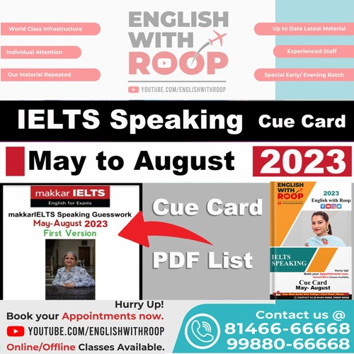 Stream Cue Card May To August 2023 from English with Roop | Listen ...
