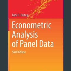 *DOWNLOAD$$ 📚 Econometric Analysis of Panel Data (Springer Texts in Business and Economics) 'Full_
