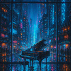 Neon Piano Reverie