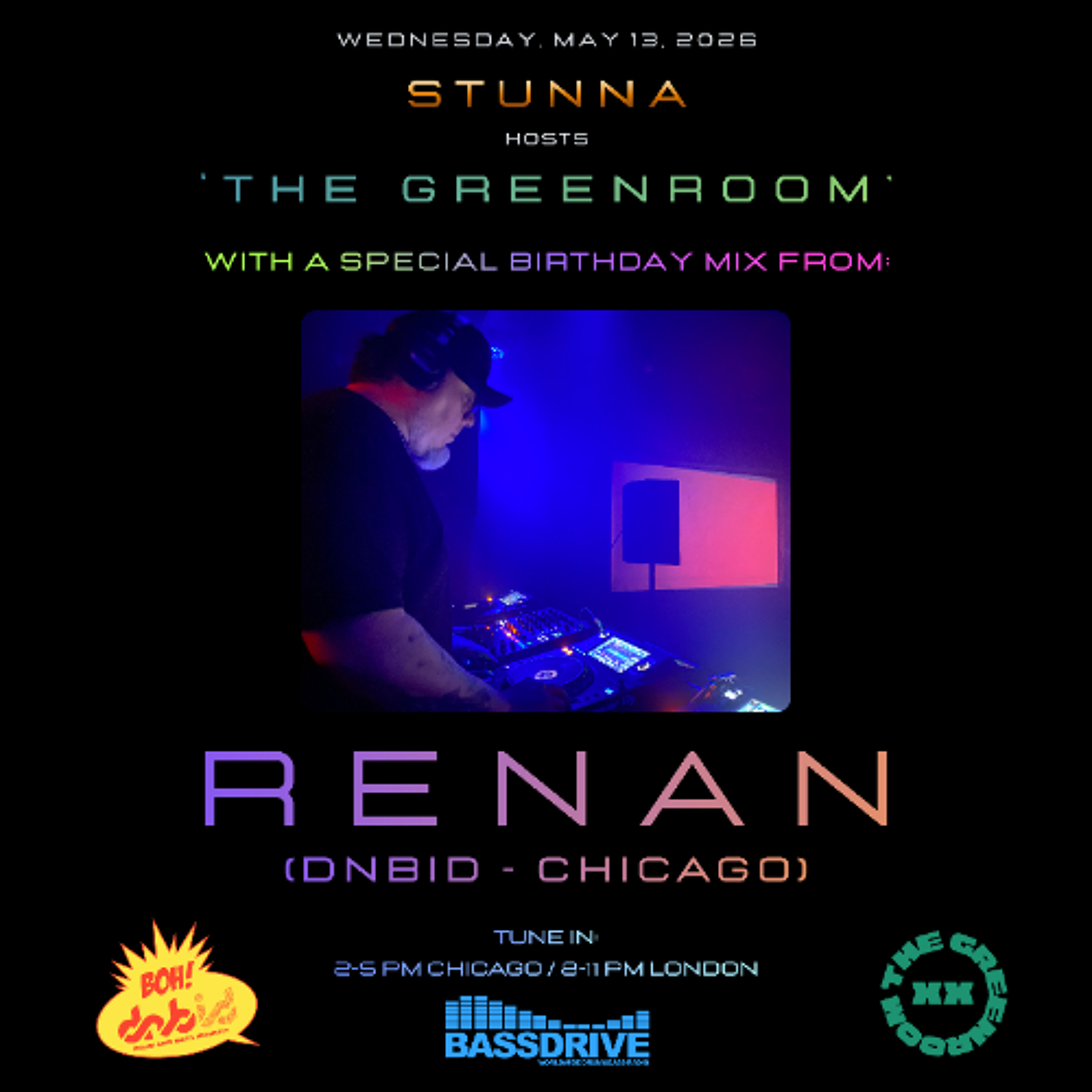 STUNNA Hosts THE GREENROOM with RENAN Birthday Guest Mix May 13 2026 episode artwork