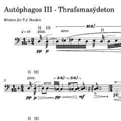 Autóphagos III - Thrafsmasýdeton - for solo cello (Live non-professional recording)