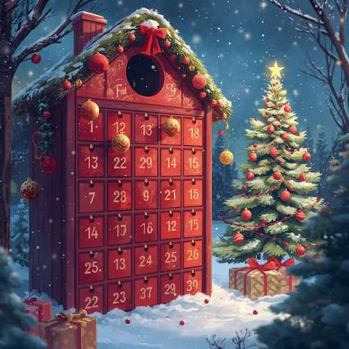 le calendrier de l avent, 24 days before Christmas.