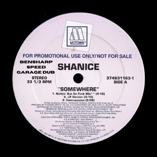 "SOMEWHERE" SHANICE (BEN SHARP SPEED GARAGE DUB) [FREE DL]