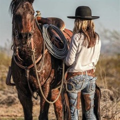 Cowgirl Rides Away