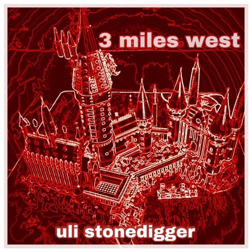 3 miles west