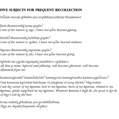 Five Subjects of Frequent Recollection