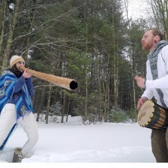 Didgeridoo Throat Singing In The Snow - Jerry Walsh and AJ Block