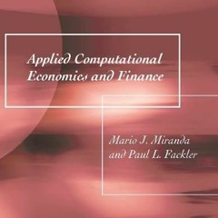 book free Applied Computational Economics and Finance (The MIT Press)